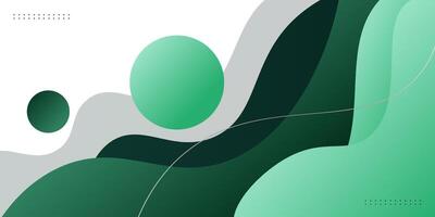 Green geometric business banner design. Creative banner design with wave and line shape as template. Simple design on white horizontal banner. Eps10 vector