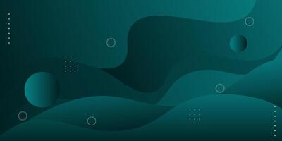 Dark green geometric business banner design. Creative banner design with wave shape as template. Simple horizontal banner. eps10 vector