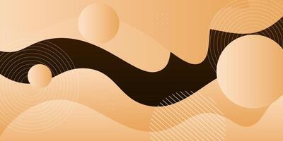 Modern light brown geometric business banner design. Creative banner design with wave and circle shape as template. Simple horizontal banner. Eps10 vector