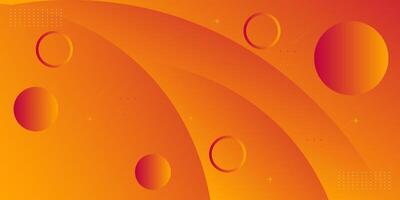 Orange gradient wave background with geometric circle shape elements. Colorful orange wave design. Simple and elegant concept. vector