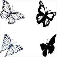 Butterfly Clipart Bundle Black and White Graphics for Circuit and Sublimation vector