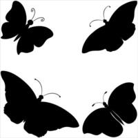 High-Quality Butterfly Illustration Pack Outline and Shadow Styles Included vector