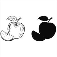 Apple Design Elements Outline and Filled Shape Scalable Graphics for Print and Web vector
