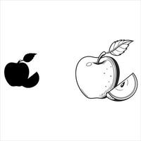Apple Sketch and Silhouette Hand Drawn Style Ideal for Branding and Creative Projects vector