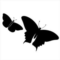 Elegant Butterfly set Silhouette and Outline Illustrations for Design Projects vector
