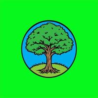Arbor Day a green background with a tree in the center vector