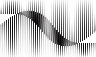 Abstract art geometric background with vertical lines. Optical illusion with waves halftone lines vector