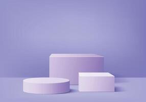 3D Product Display Podium Set on Lavender Background for Showcase vector