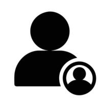 Set of user icons showing male and female avatars in simple silhouette and outline style created for professional use in websites and applications vector
