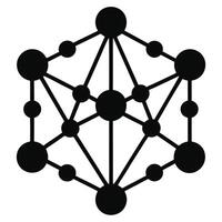 Neural network black silhouette illustrating artificial intelligence, machine learning, and data-driven innovation vector