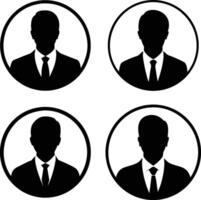 Elegant male and female user icon pack with silhouette and outline styles perfect for digital platforms professional branding and media content vector