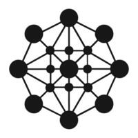 Neural network black silhouette representing artificial intelligence, deep learning, and advanced machine learning design vector