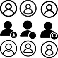 avatar icon bundle featuring male and female silhouettes and outlines for web design social branding and user profile elements vector