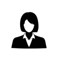 Minimalist male and female avatar profile icon collection in black silhouette and outline style designed for corporate identity social media and web user interface vector