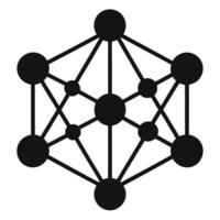 Neural network black silhouette symbolizing advanced artificial intelligence and futuristic machine learning design vector