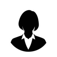 Stylish minimalist avatar icons in black silhouette and outline featuring male and female profiles for digital media corporate use and web applications vector