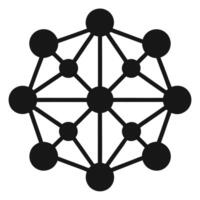 Deep learning neural network in black silhouette design, embodying AI-driven solutions and technological innovation vector