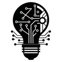 Futuristic lightbulb design infused with circuits representing artificial intelligence and modern technology vector