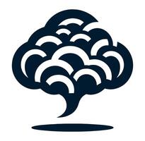 A black and white image of a tree with clouds vector
