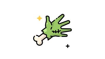 Halloween a chilling display of a zombie hand and bone animation design video