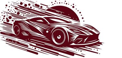 Racing car is shown in a red and white design vector