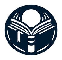 A book with a magnifying glass in the middle vector