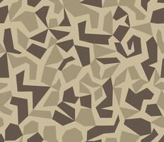 Geometric camouflage. Military camo seamless pattern. New soldier's uniform. Background in sand and brown color vector