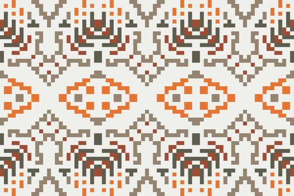 Geometry Shapes Ikat Pattern Dressfolk Embroidery, Aztec Geometric Ornament Print. Design for Carpet, Wallpaper, Clothing, Wrapping, Fabric