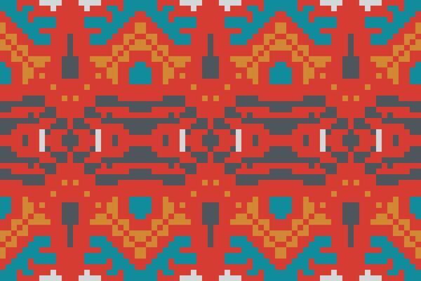 Pixel Geometric Traditional Pattern Designfolk Embroidery, Aztec Geometric Ornament Print. Design for Carpet, Wallpaper, Clothing, Wrapping, Fabric