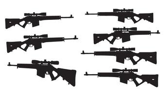 Tactical Rifle Concepts Depicted Through Artistic Silhouetted Patterns Highlighting Precision, Symmetry, and Military Design Inspirations vector
