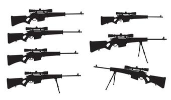 Tactical Firearm Silhouettes Arranged in Symmetrical Patterns Highlighting Precision Design Concepts and Artistic Military Displays vector