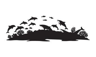 Vibrant Ocean Biodiversity Highlighted in Artistic Illustrations Featuring Whales, Coral Ecosystems, and Enchanting Marine Life Scenes vector