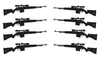 Rifle Silhouette Patterns Highlighting Tactical and Military Designs Captured in Artistic Displays Perfect for Creative Inspirations vector