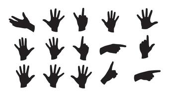 Artful Depictions of Hand Gestures Captured as Silhouettes Highlighting Symbolism and Communicative Displays Perfect for Designs vector