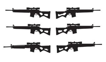 Symmetrical Rifle Silhouettes Highlighting Tactical Concepts and Firearm Designs Captured Through Artistic and Creative Military Patterns vector