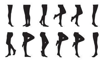 Creative Display of Leg Silhouettes Capturing Human Movement Through Grid Format Highlighting Anatomy and Design Diversity Themes vector