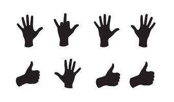Varied Black Silhouette Hands Representing Different Gestures Displayed Symmetrically to Illustrate Symbolic Communication Themes vector