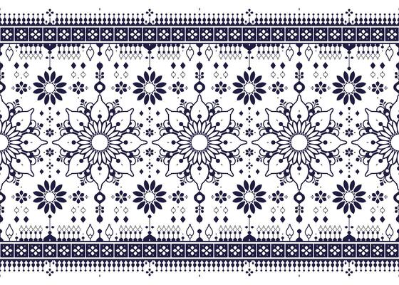 mandalas, ethnic fabric seamless pattern, blue and white style, design for cloth, carpet, batik, wallpaper, wrapping etc.