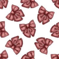 Hand drawn coloredseamless pattern of decorative bows vector