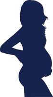 Pregnant Women Silhouette in Simple Design and Shape vector