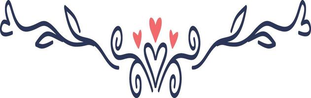 Romantic Dividers Element on White Background vector