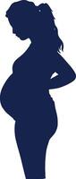 Pregnant Women Silhouette in Simple Design and Shape. vector