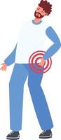 Illustration of Men with Pain in Flat Design. vector