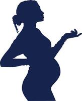 Pregnant Women Silhouette with Simple Design and Shape. vector