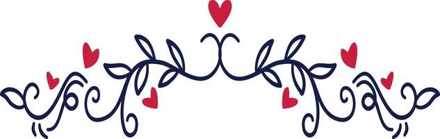 Romantic Dividers Element with Flat Cartoon Design vector