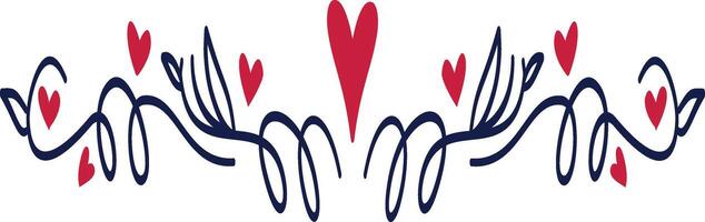 Romantic Dividers Element on White Background. vector