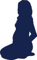 Pregnant Women Silhouette with Simple Design and Shape vector