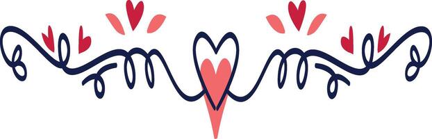 Romantic Dividers Element with Flat Cartoon Design. vector