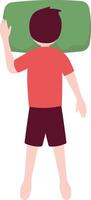 Man Sleeping Pose Illustration with Flat Shape vector
