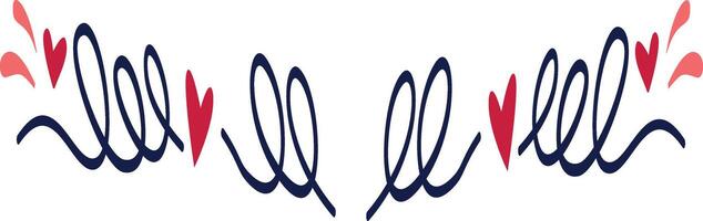 Romantic Dividers Element with Cartoon Design. vector